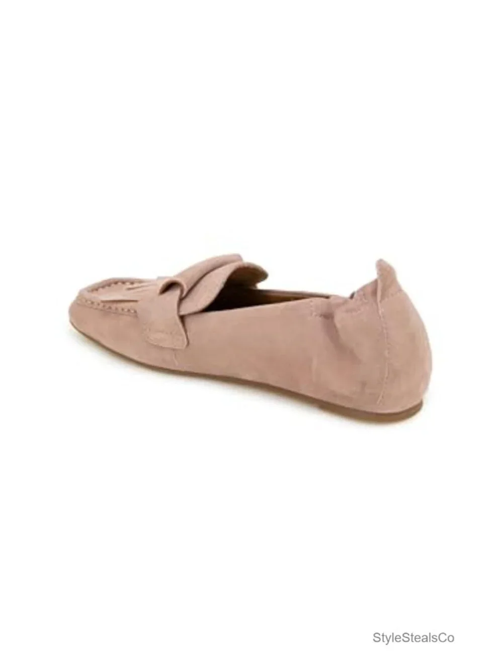Women's Suede Loafer Flat Comfort Insole Flexible Almond Toe Pull-On